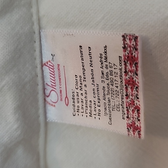 Shuudi brand tropical men's long sleeve linen shirt white green blk embroidery - Picture 10 of 16